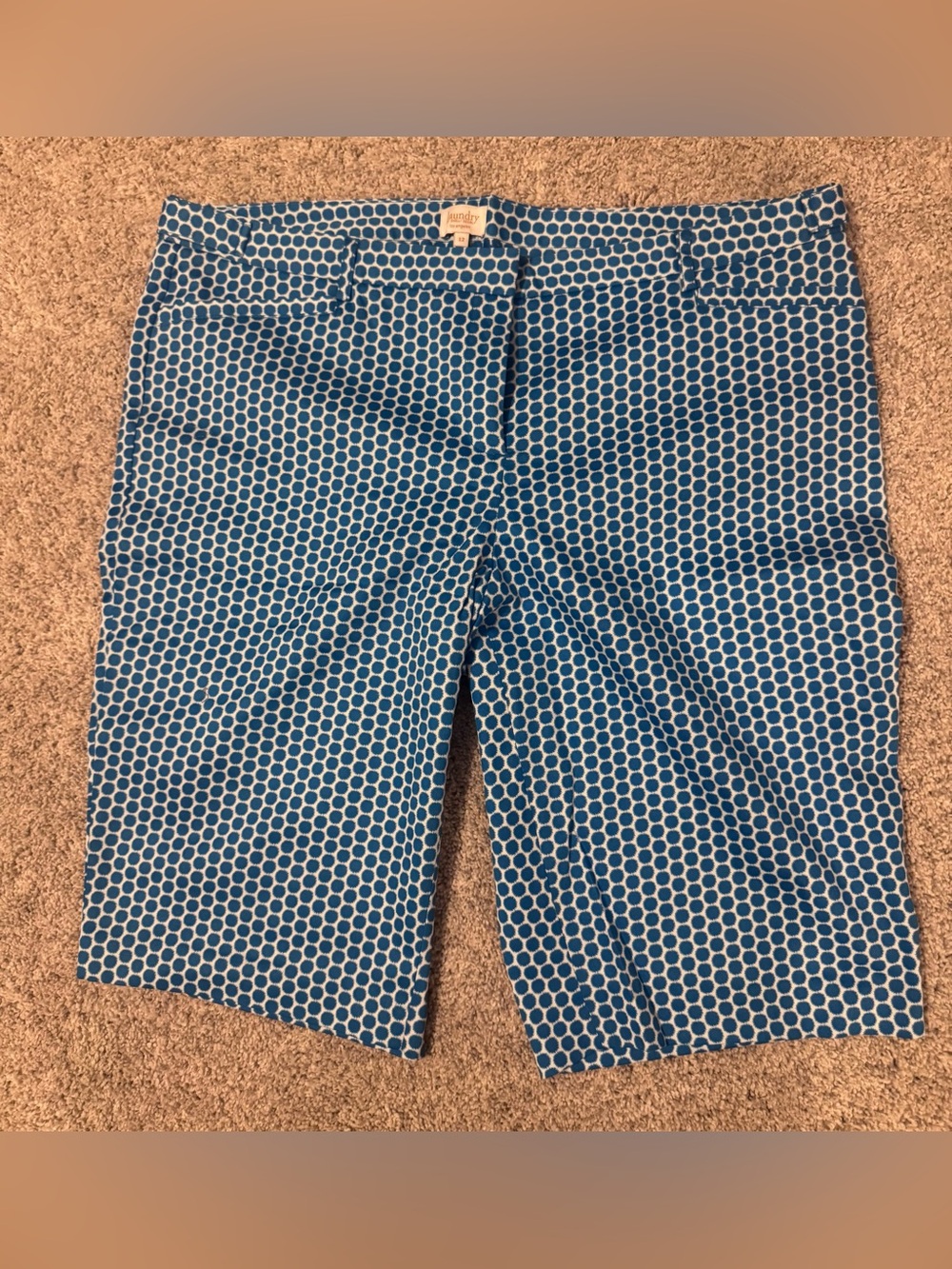 Laundry By Shelli Segal Blue Geometric Print Bermuda Shorts